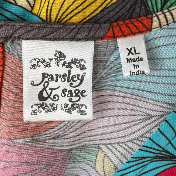 PARSELY & SAGE Flutter Leaves Dress Mulit-color Size XL = 18–20 - Picture 15 of 16